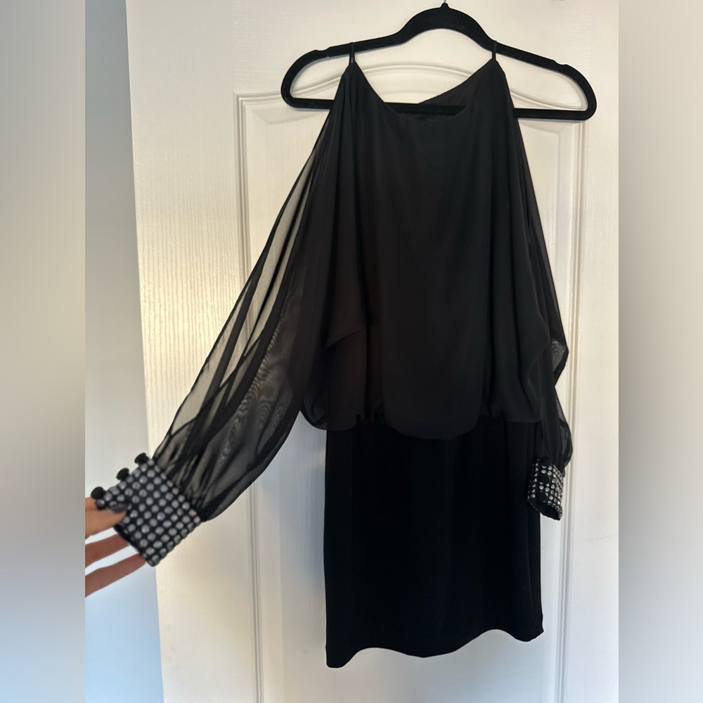 Black dress with rhinestone detail